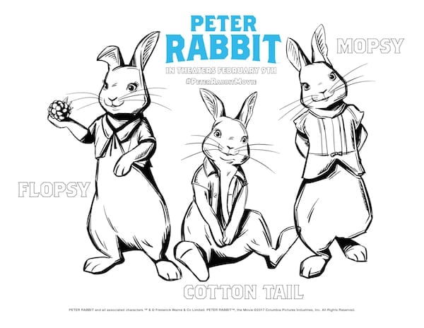 Peter Rabbit Blackberries Printable Coloring Sheets