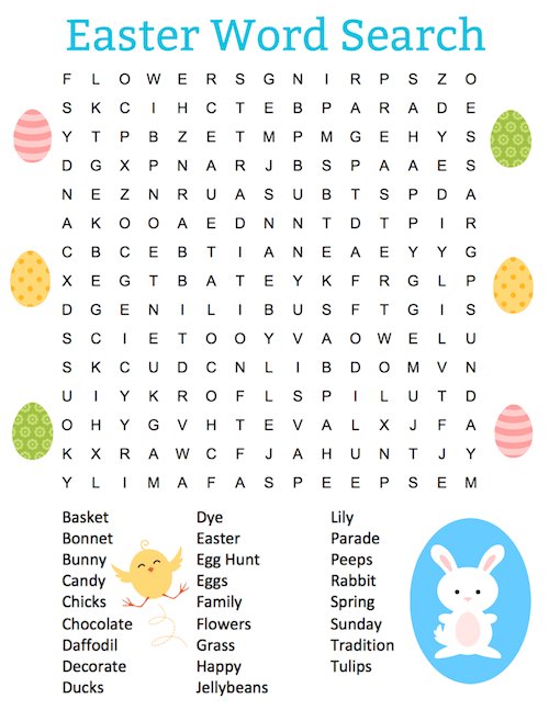 Easter Word Search Puzzle