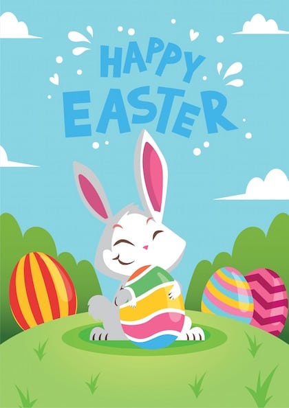 happy easter card with bunny