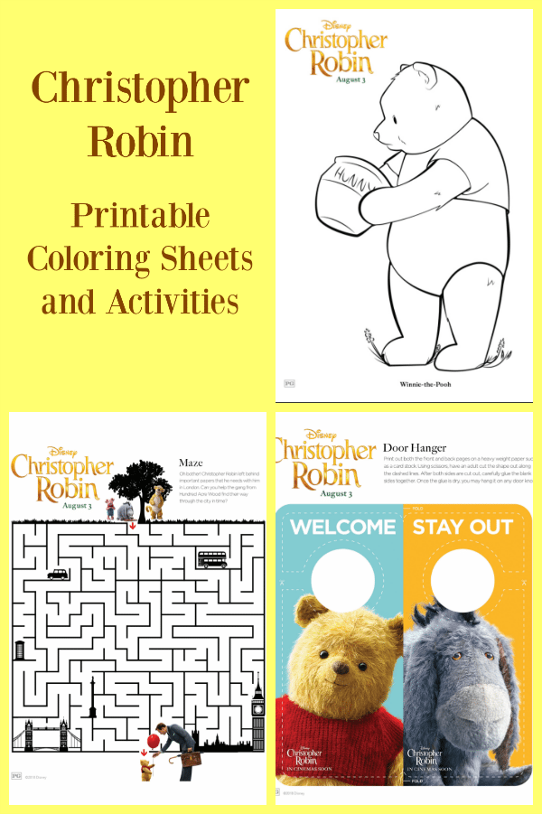 Christopher Robin Printable Coloring Sheets and Activities