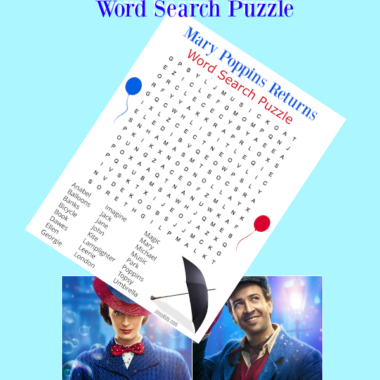 Mary Poppins Returns Word Search Puzzle