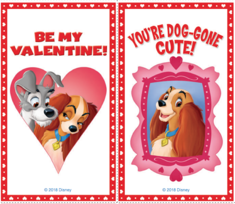 FREE Printable Lady and the Tramp Valentines