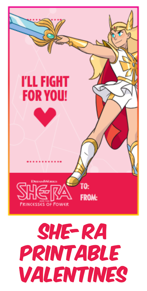SheRa Printable Valentines