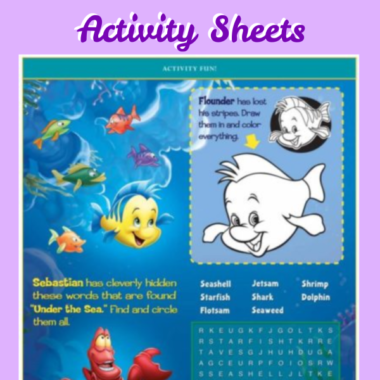 The Little Mermaid Printable Activity Sheets