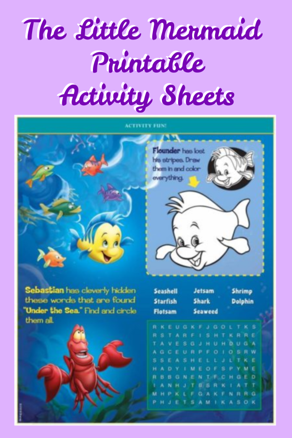 The Little Mermaid Printable Activity Sheets
