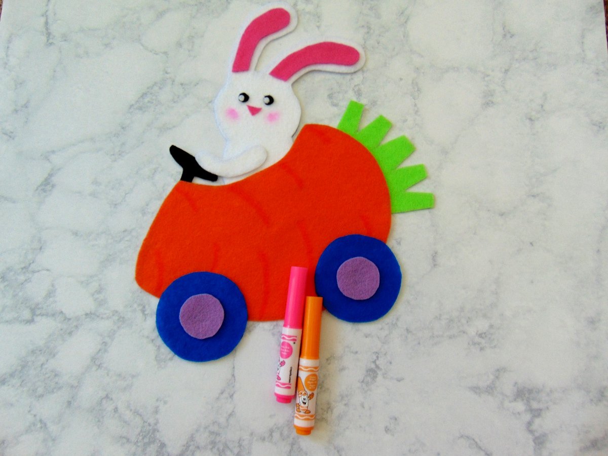 Felt Bunny Carrot Car Craft