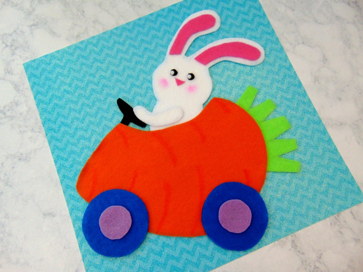 Felt Bunny Carrot Car Craft