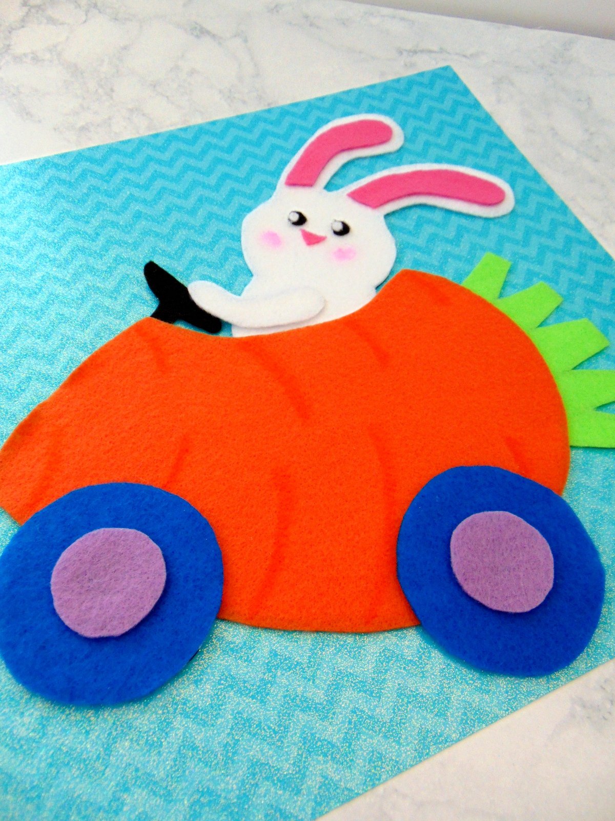 Felt Bunny Carrot Car Craft