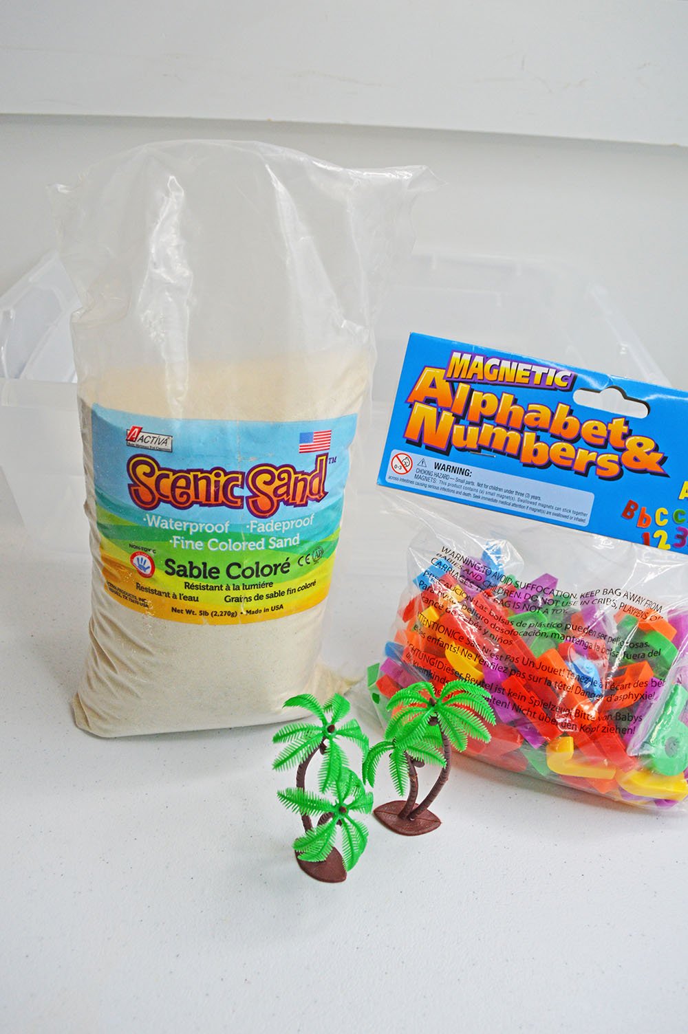 Chicka Chicka Boom Boom Sensory Bin Supplies