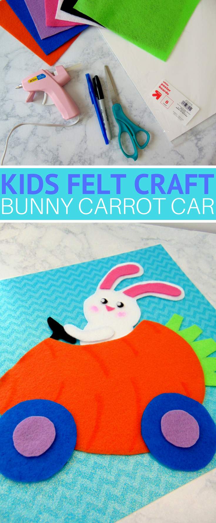 Felt Bunny Carrot Car Craft