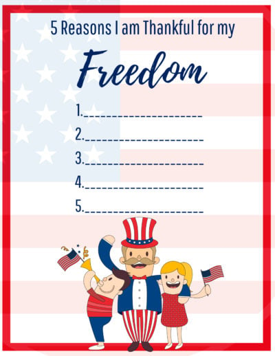 4th of July Printable - 5 Reasons I Am Thankful For My Freedom