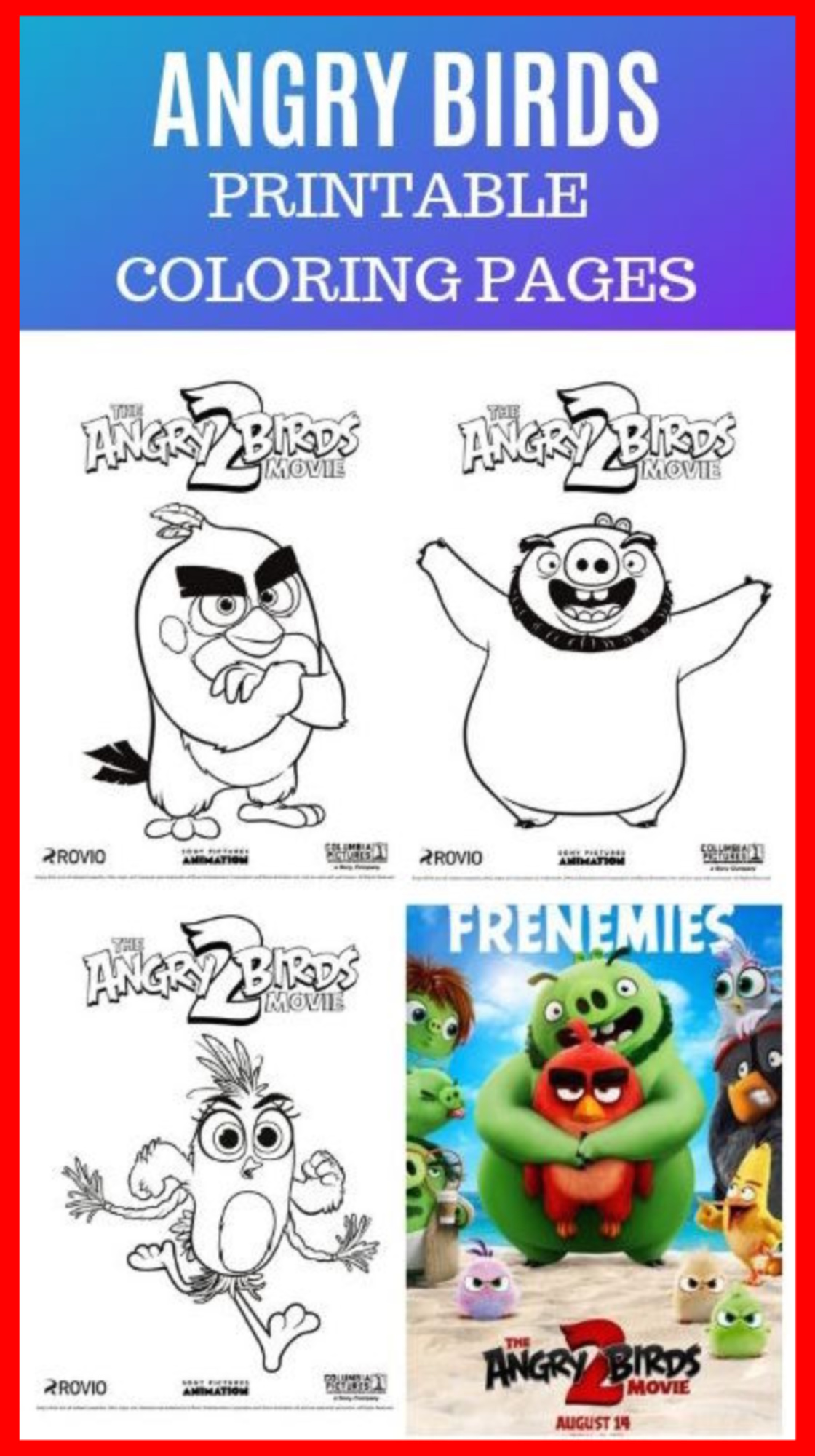 The Angry Birds Movie 2 Printable Coloring Pages - Jinxy Kids
