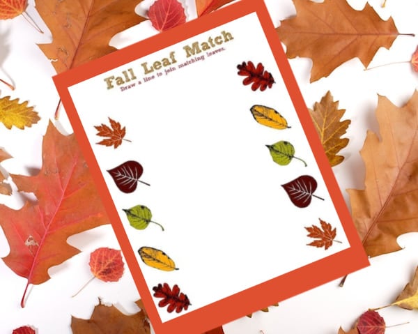 Fall Leaf Match Printable