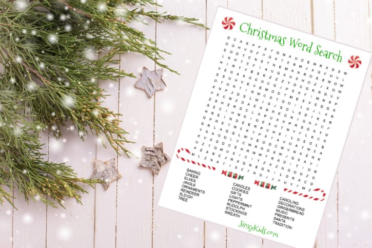 christmas word search puzzles for kids