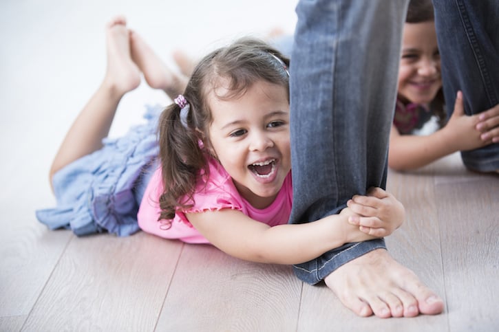 Kids Playing with Father