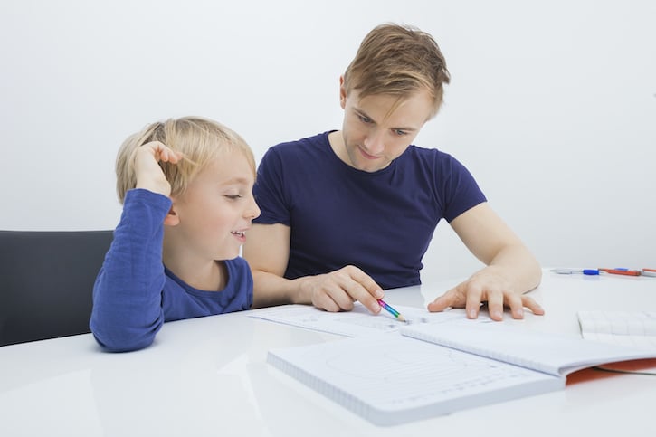 Father and Son Homeschooling