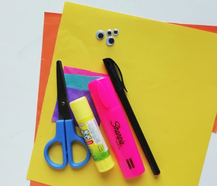 Easy Paper Octopus Craft for Kids supplies needed
