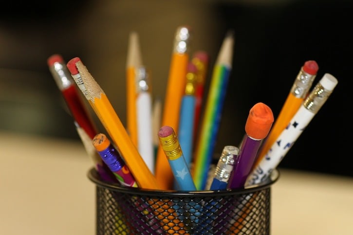 pencils in pencil holder