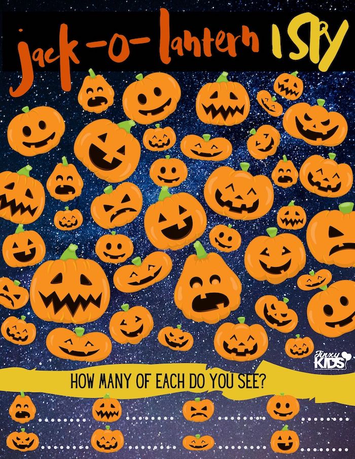 Jack-O-Lantern Halloween I Spy Game Printable