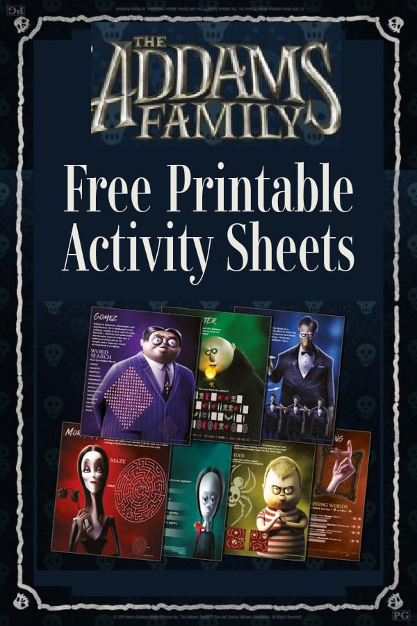 The Addams Family Free Printable Activity Sheets - Jinxy Kids