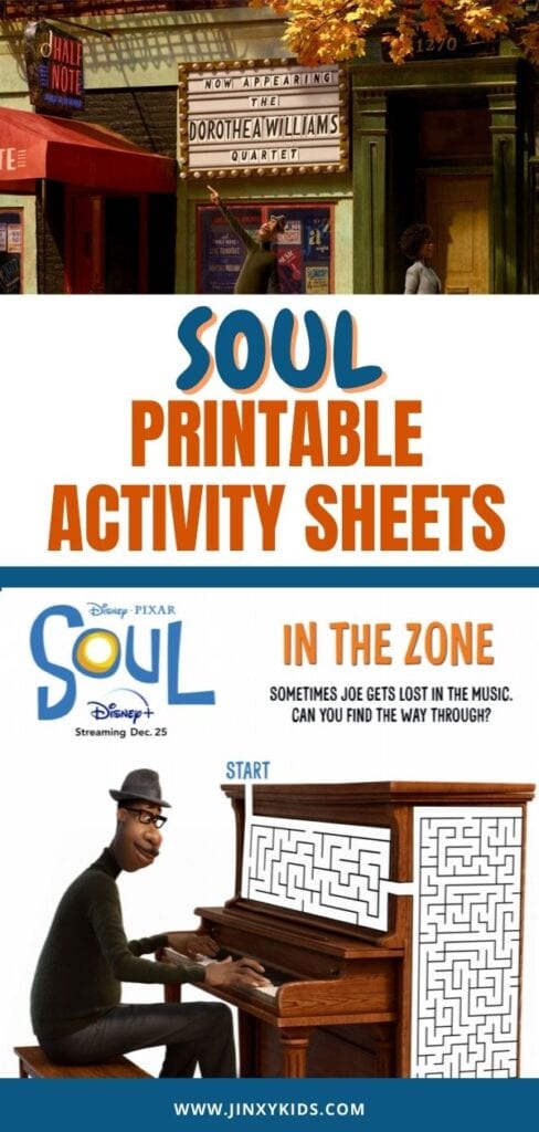 DISNEY SOUL PRINTABLE ACTIVITY SHEETS