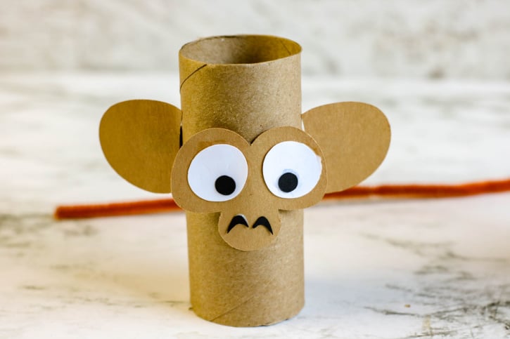 Monkey Cardboard Tube Craft process