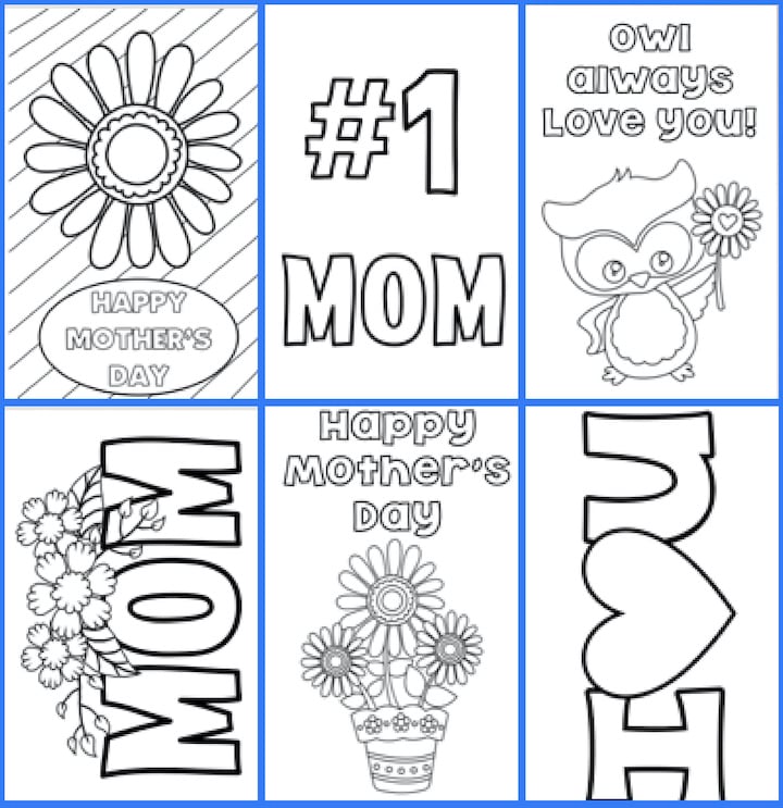 Free Printable Mother's Day Cards to Color Jinxy Kids