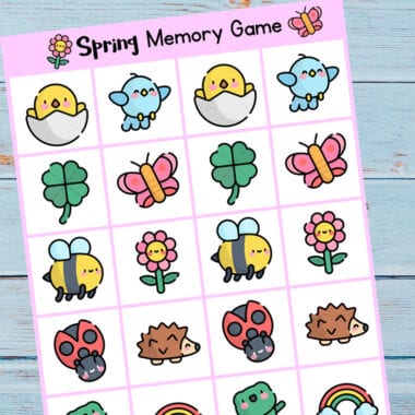 Printable Spring Memory Game