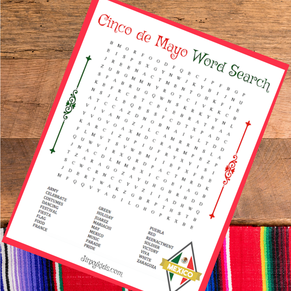 Cinco De Mayo Word Search Free Printable I Will Burn