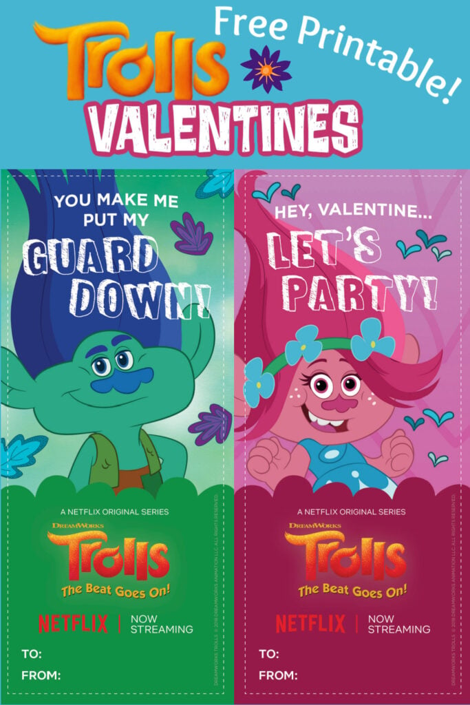 Free Printable Trolls Valentines for Kids