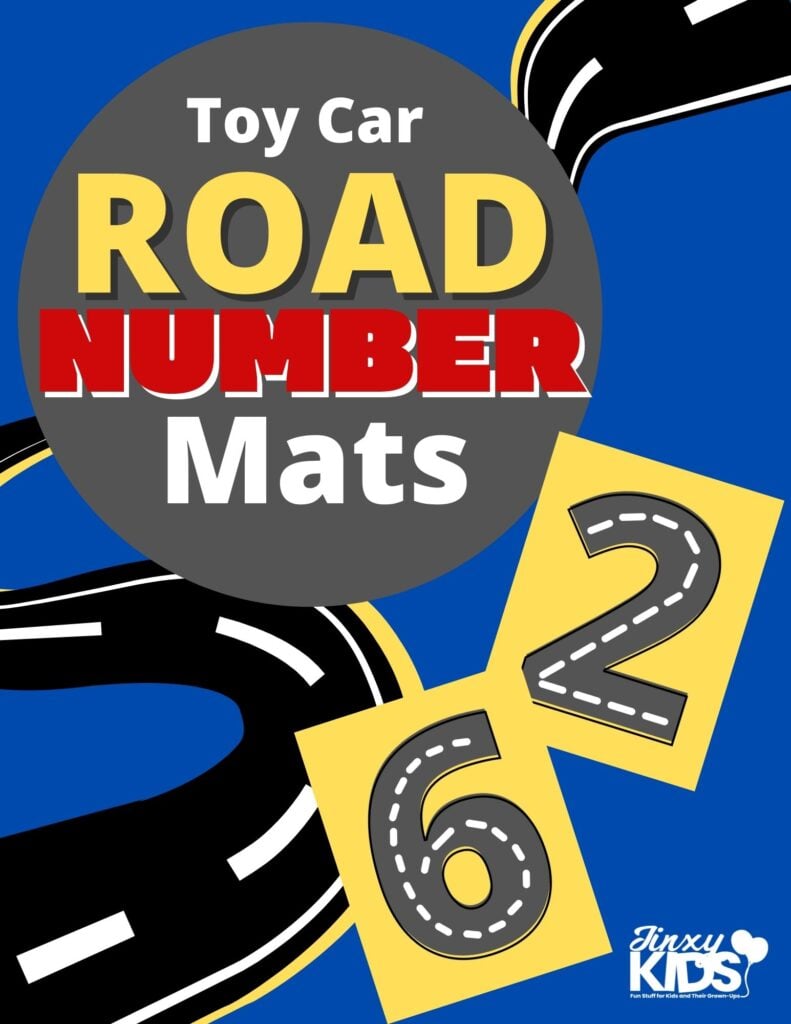 Free Printable Toy Car Road Number Mats - Jinxy Kids