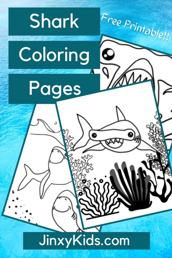 Easy Shark Painting for Kids with Free Printable