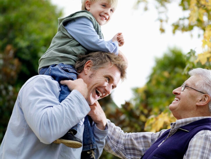 father and son with grandfather