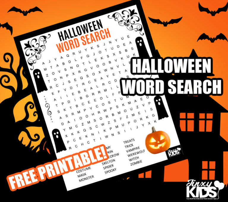 FREE Printable Halloween Word Search Puzzle Jinxy Kids