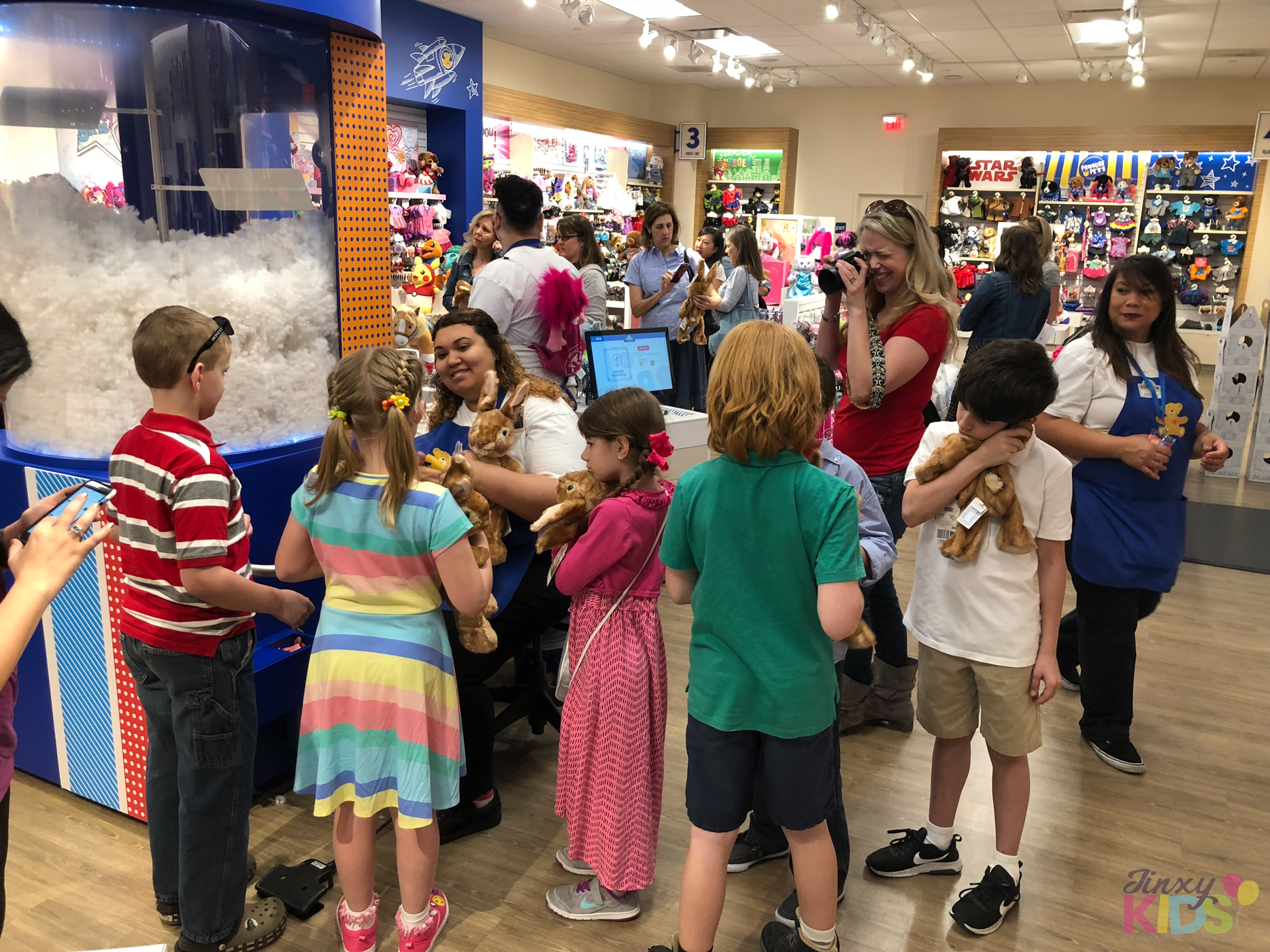 Kids at Build-A-Bear Store