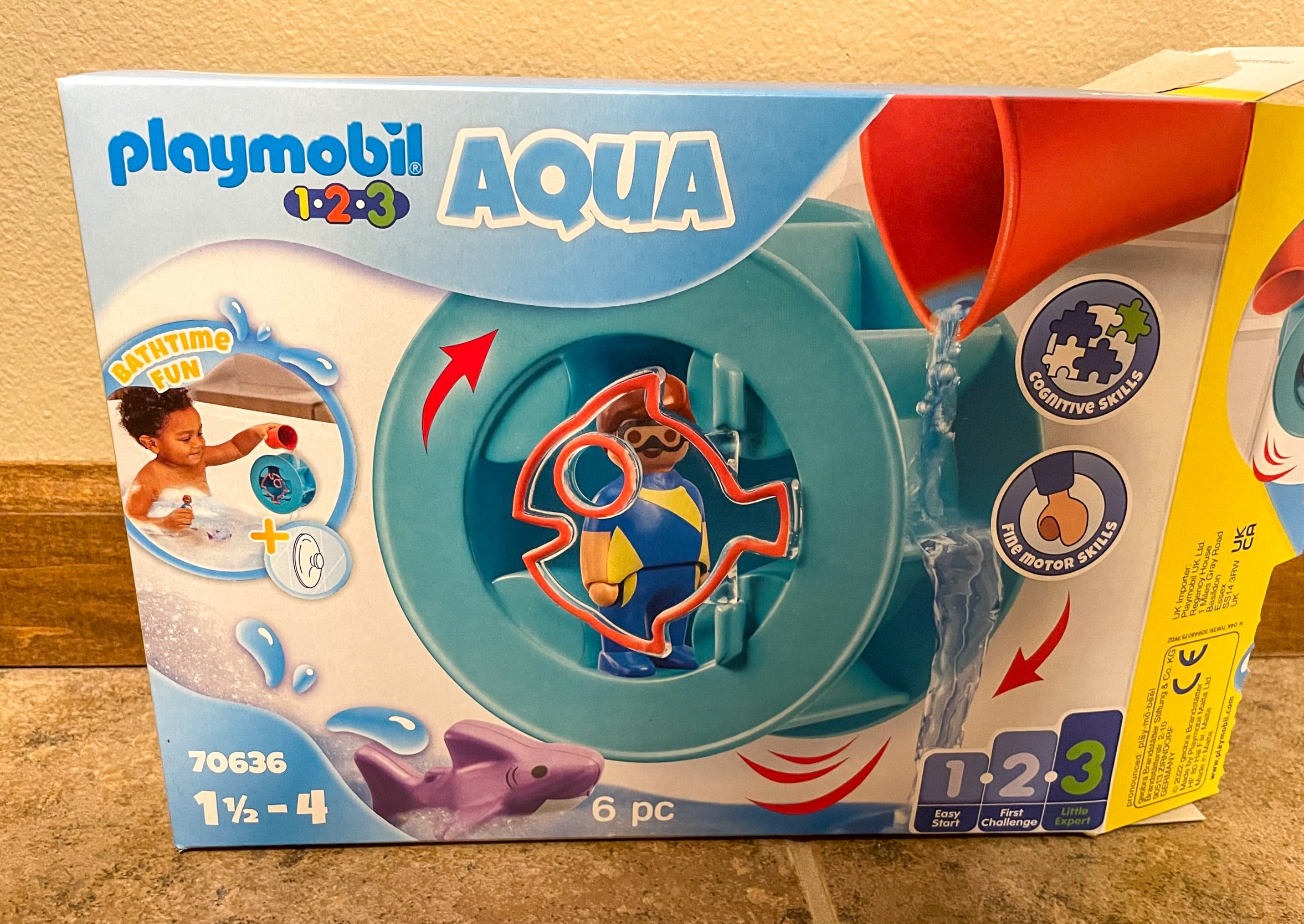 PLAYMOBIL 1.2.3. AQUA Water Wheel with Baby Shark