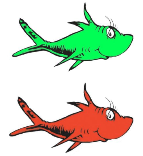green fish and red fish template