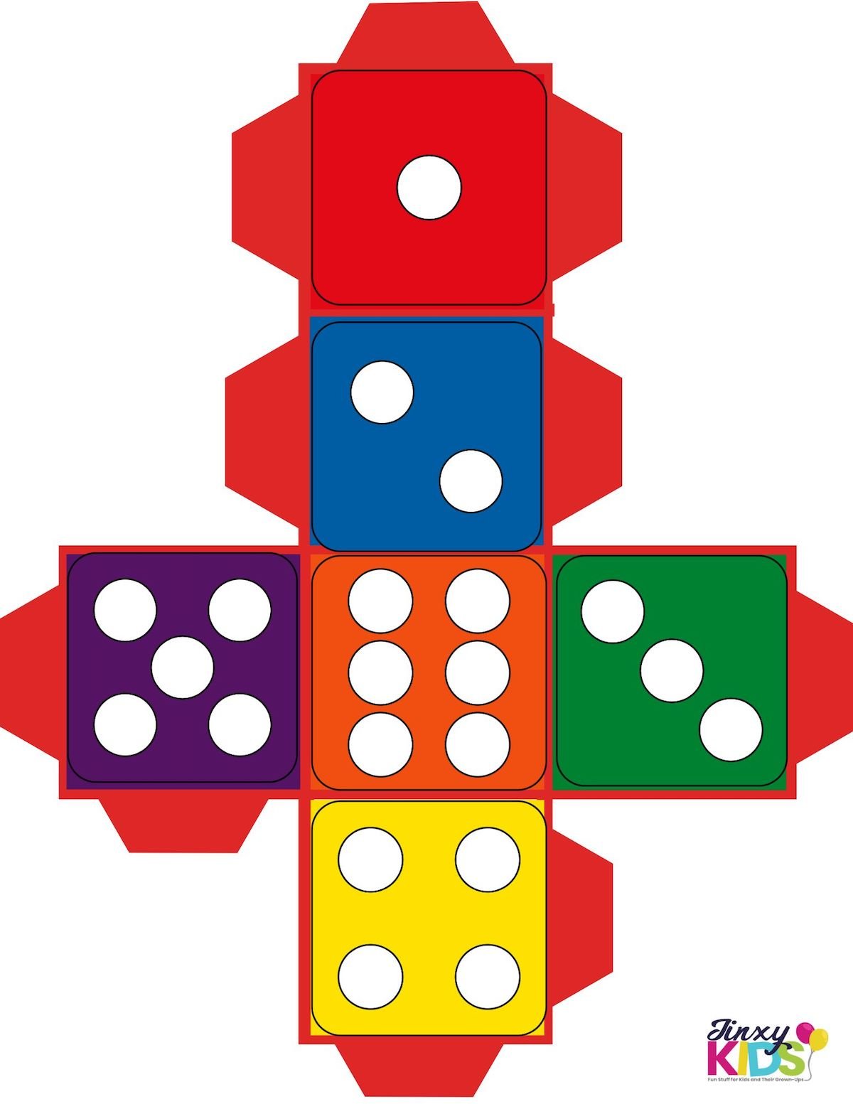 Roll a Gingerbread Man Game printable dice template.