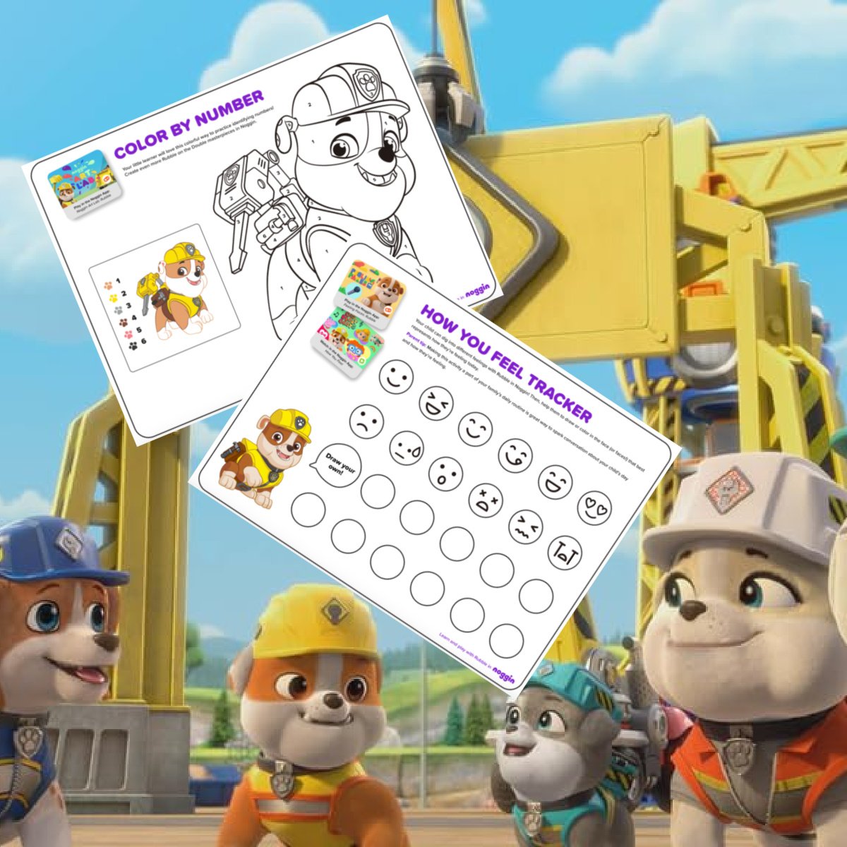 Rubble and Crew Printable Activity Sheets.