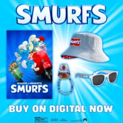 Smurfs Movie Giveaway Items.