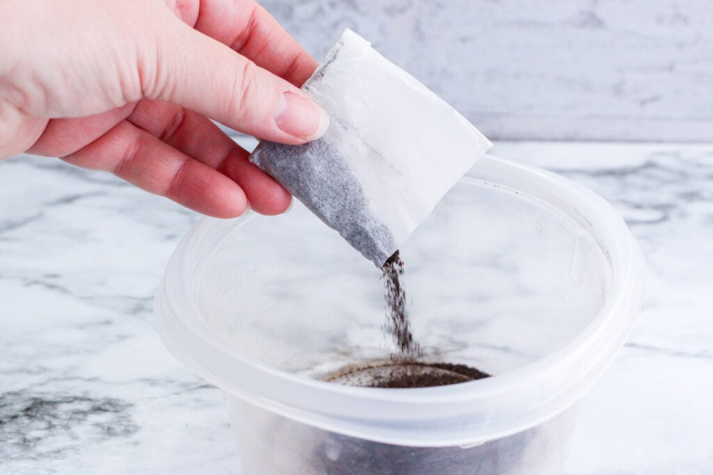 Ghost Tea Bags emptying the bags