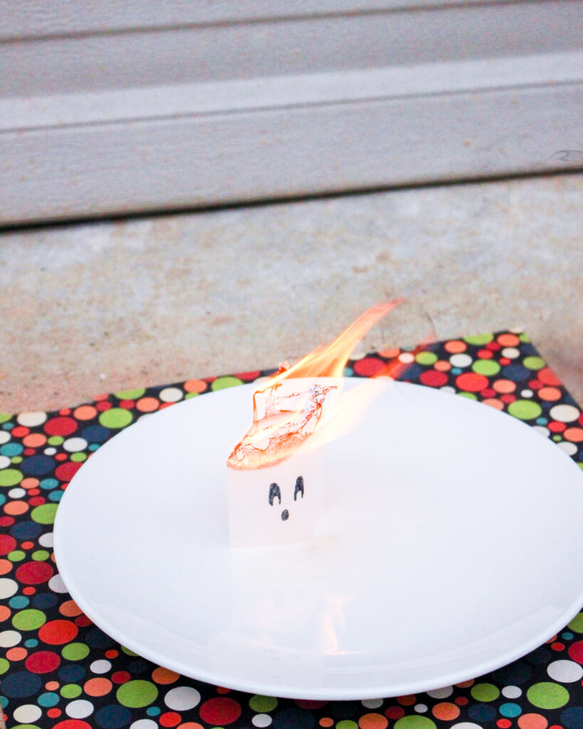 burning tea bag end process