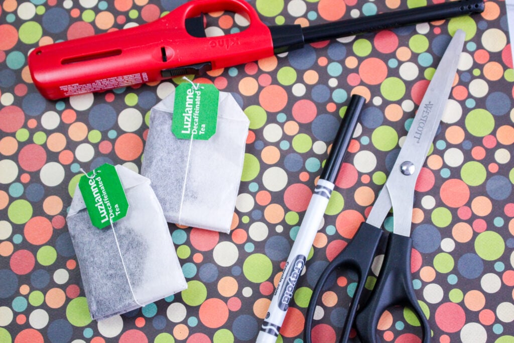 needed supplies for ghost tea bags