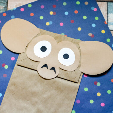 Monkey Paper Bag Puppet finished