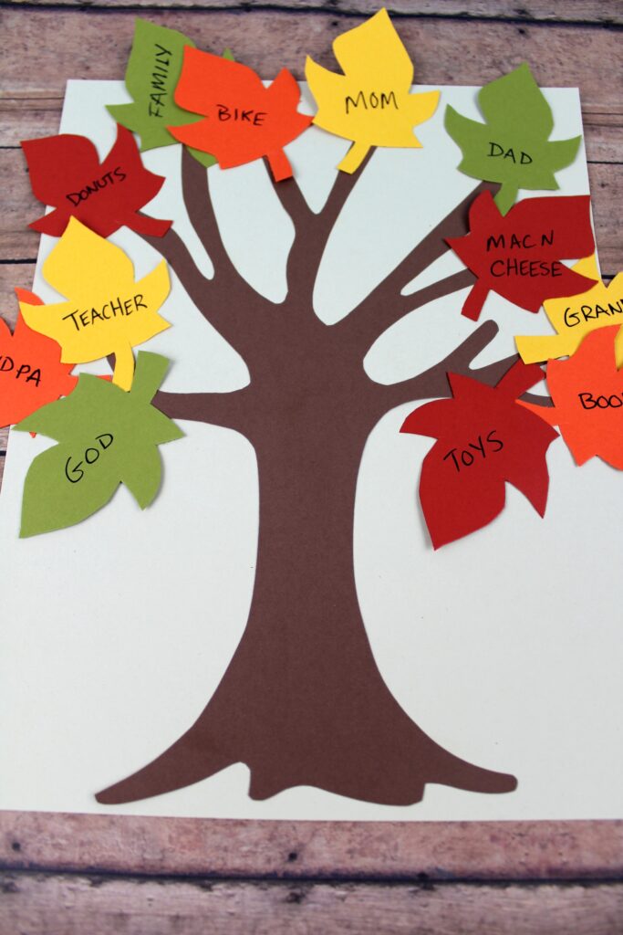 Thankful Trees Thanksgiving Craft finished